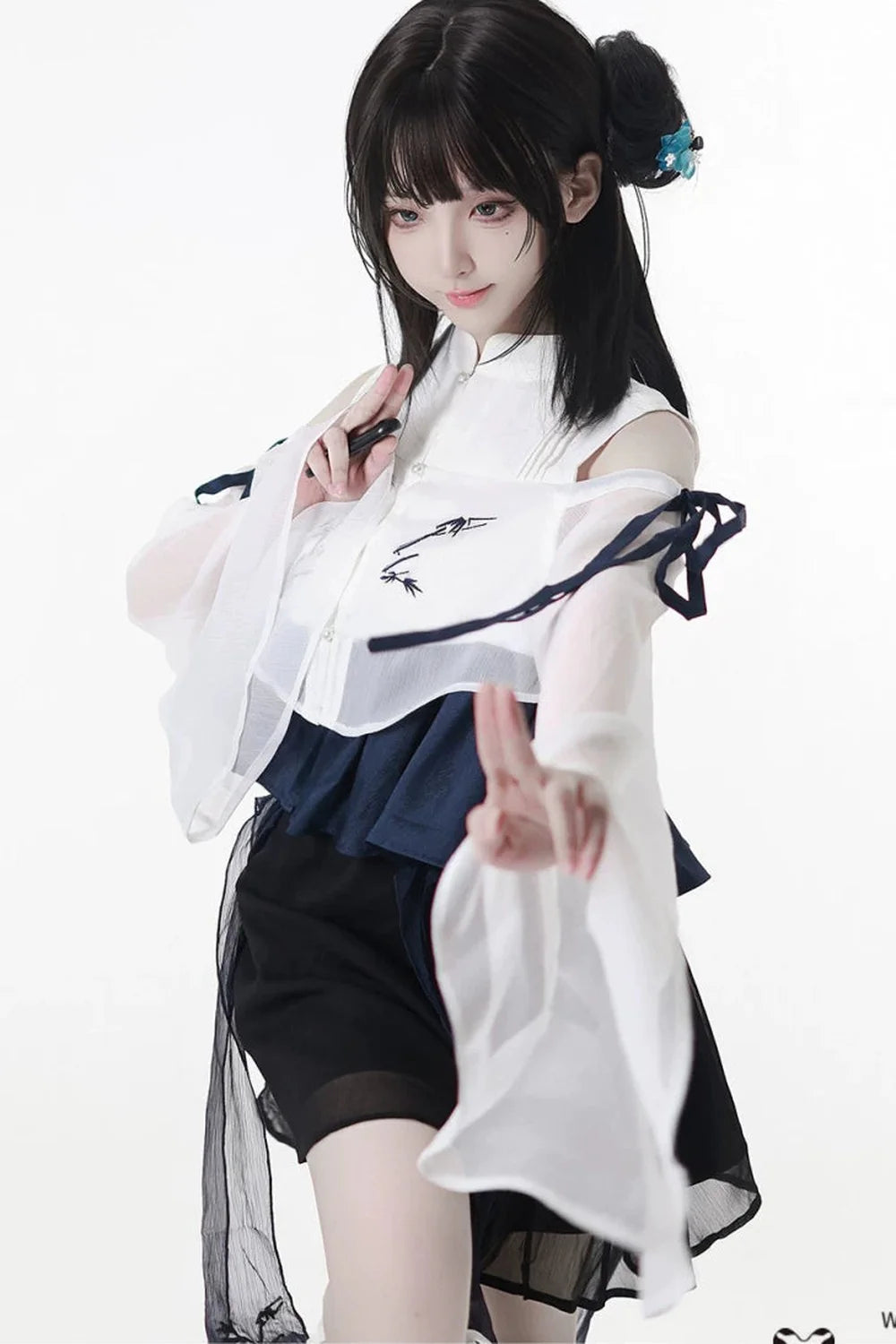 Subcultural Modern China Top + Pants + Off-shoulder Shirt + Skirt