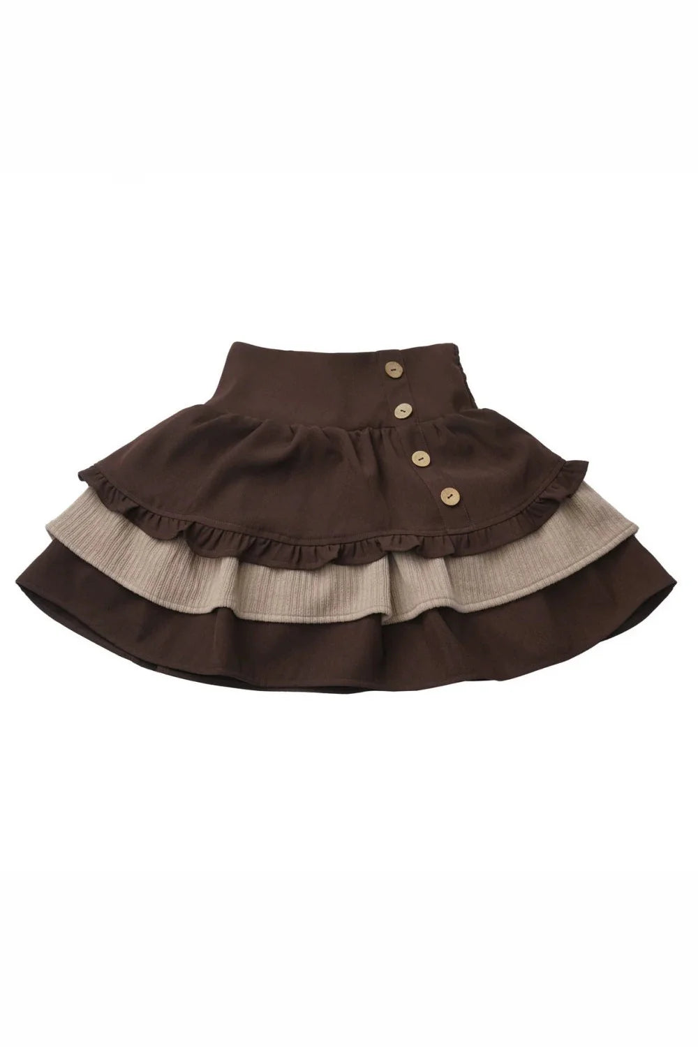 Rose Brown Lace Knit Top + Skirt