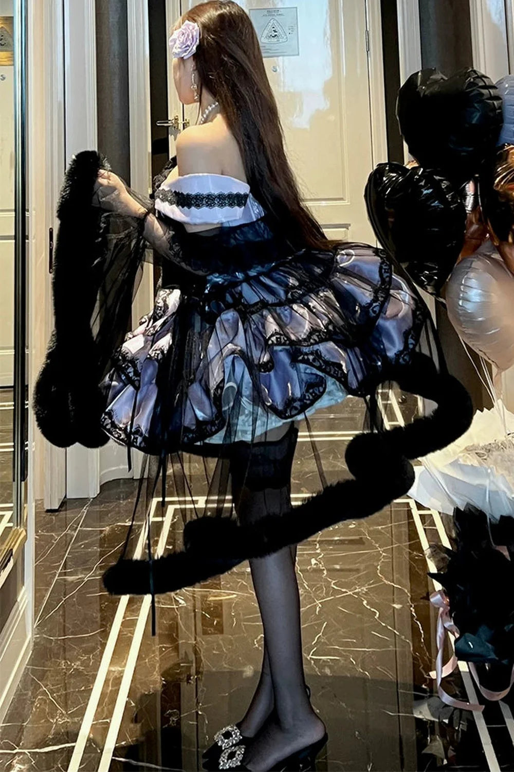 [pre-order] Romantic Purple Lace Dress + Accessories