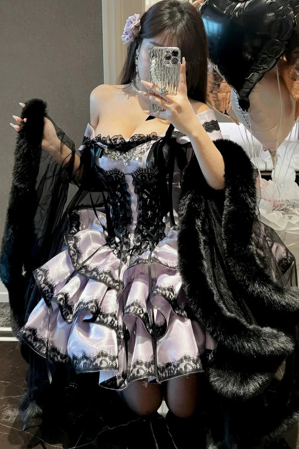 [pre-order] Romantic Purple Lace Dress + Accessories