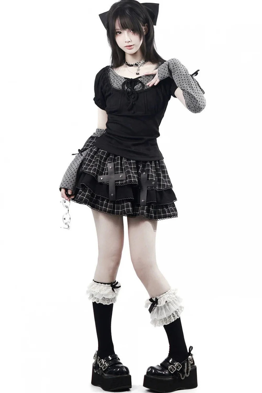 Cross Checked Doll Dress + Top + Skirt