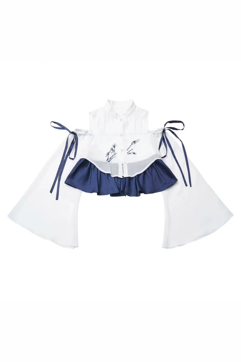 Subcultural Modern China Top + Pants + Off-shoulder Shirt + Skirt