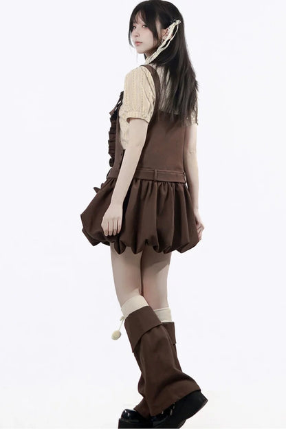 Midsummer Night Lace-up Blouse + Suspender Skirt + Leg Warmers