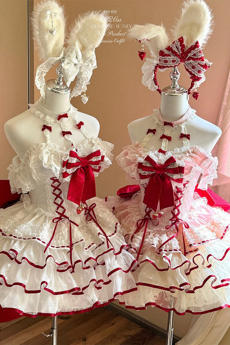 Cupid Strawberry Fairy Dress + Train Ribbon
