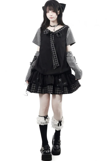 Cross Checked Doll Dress + Top + Skirt