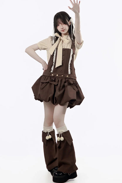 Midsummer Night Lace-up Blouse + Suspender Skirt + Leg Warmers