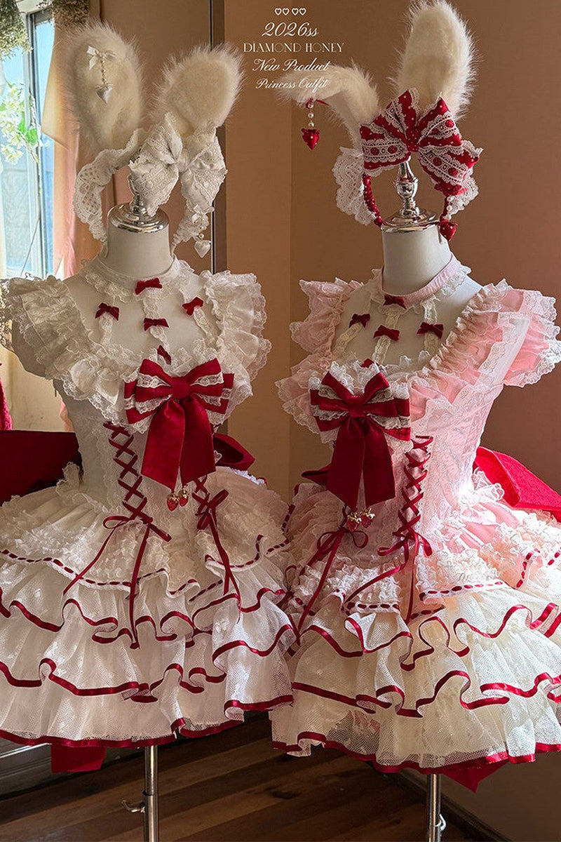 Cupid Strawberry Fairy Dress + Train Ribbon