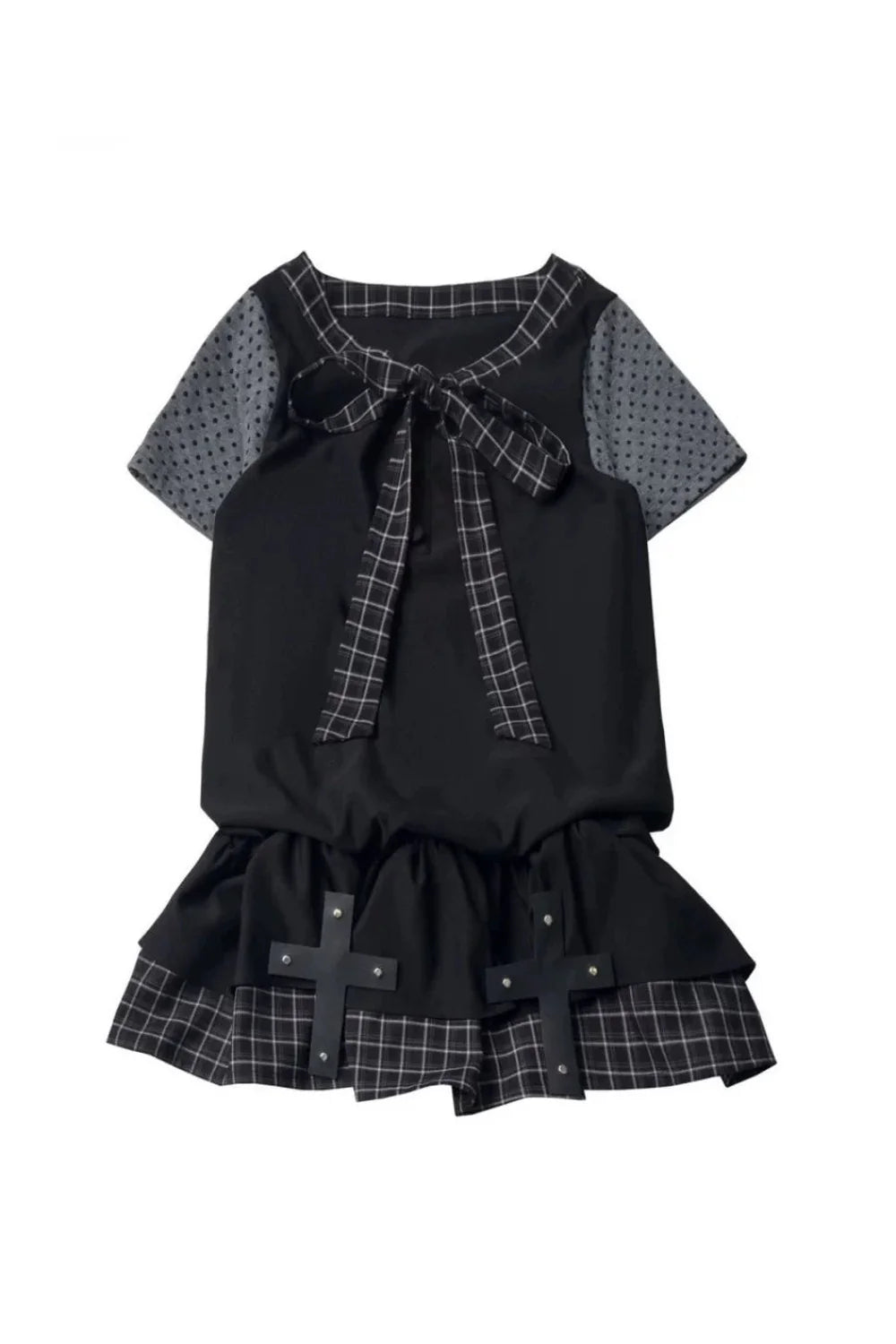 Cross Checked Doll Dress + Top + Skirt