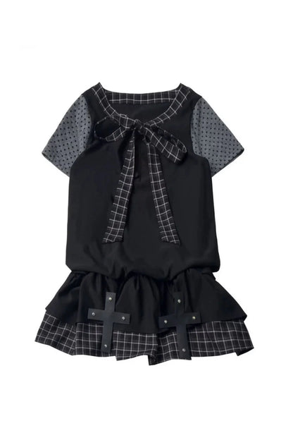 Cross Checked Doll Dress + Top + Skirt