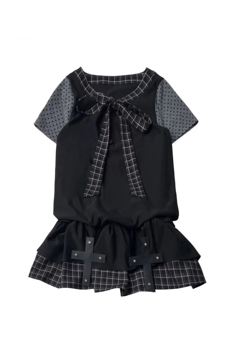 Cross Checked Doll Dress + Top + Skirt