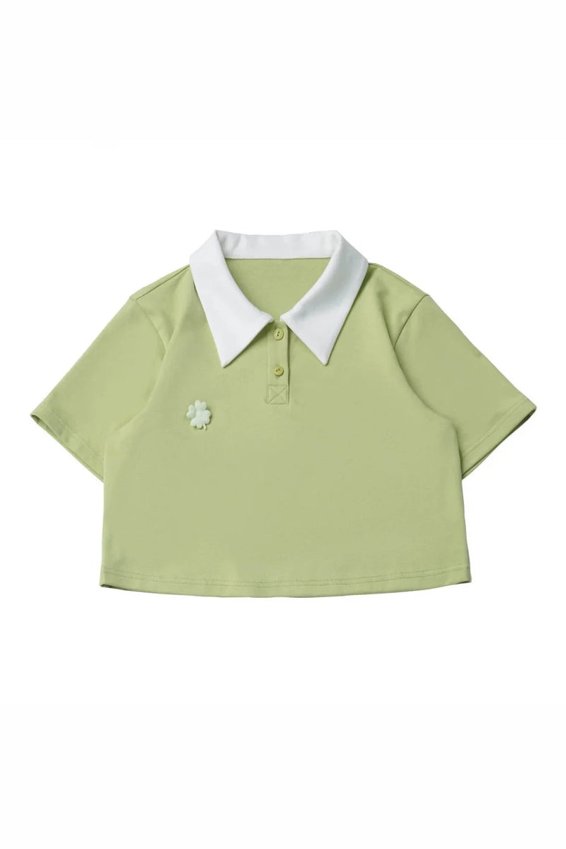 Lucky Clover Green Plaid Summer Set