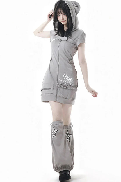 Koala Ribbed Summer Dress + Top + Skirt + Leg Warmers