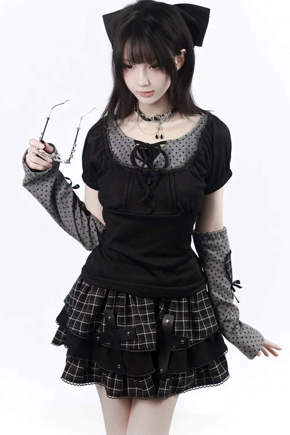 Cross Checked Doll Dress + Top + Skirt