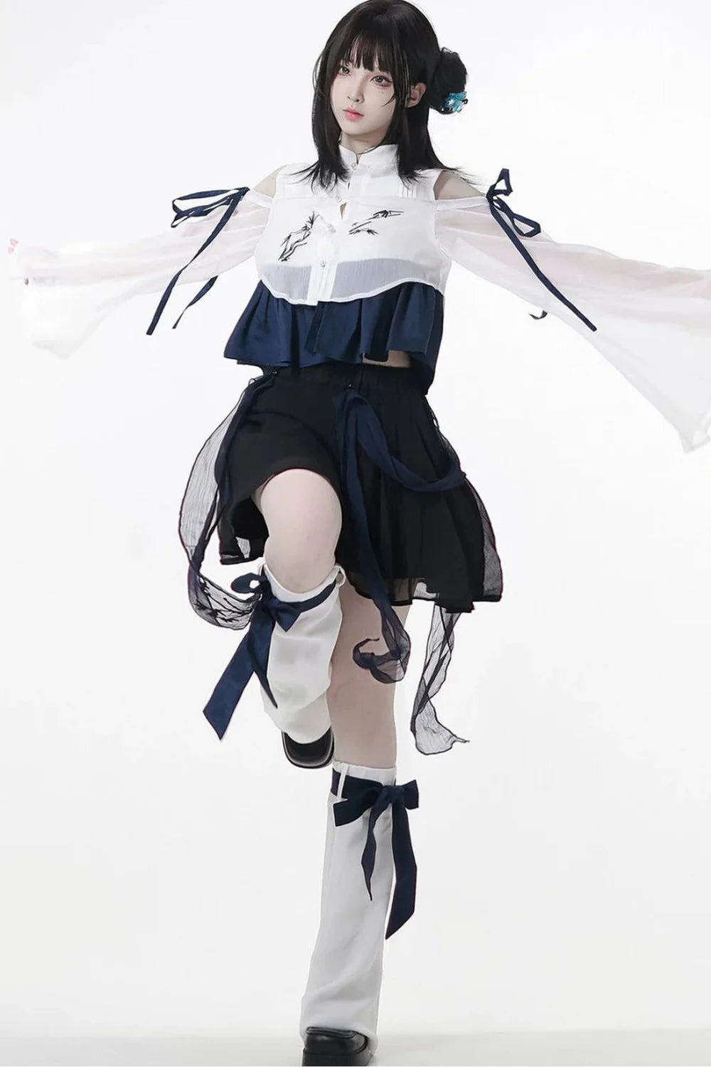 Subcultural Modern China Top + Pants + Off-shoulder Shirt + Skirt