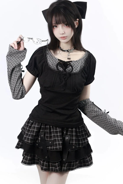 Cross Checked Doll Dress + Top + Skirt