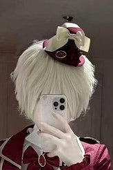 [pre-order Deadline: May 8] Black/red Gothic Prince Series Mini Hat + Jewel Ribbon Brooch