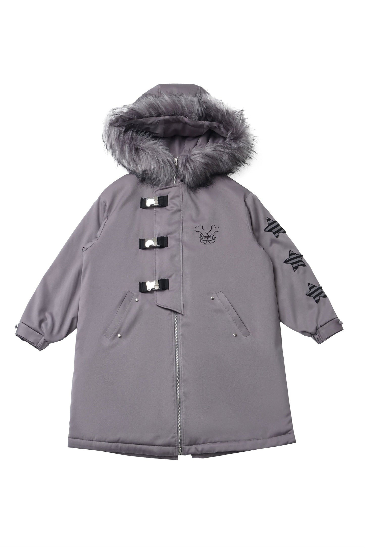 Gray Tone Shadow High End Star Cross Patch Buckle Coat Set