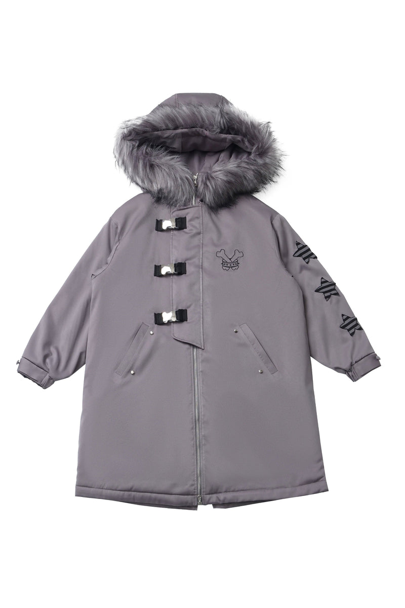 Gray Tone Shadow High End Star Cross Patch Buckle Coat Set