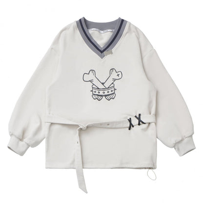 Gray Tone Shadow High End Star Cross Patch Buckle Coat Set