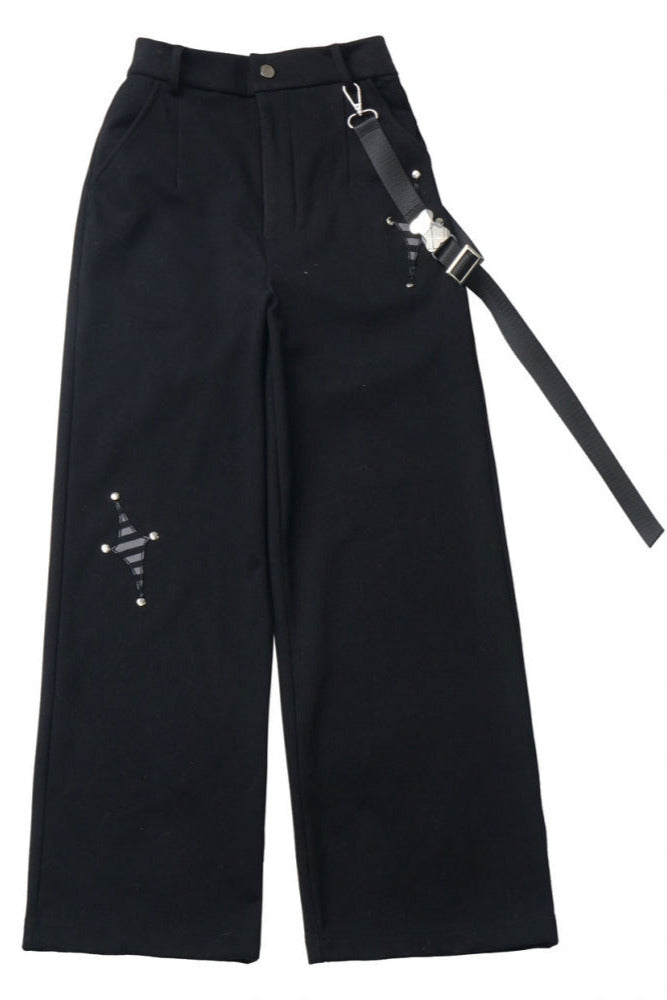 Gray Tone Shadow High End Star Cross Patch Buckle Coat Set
