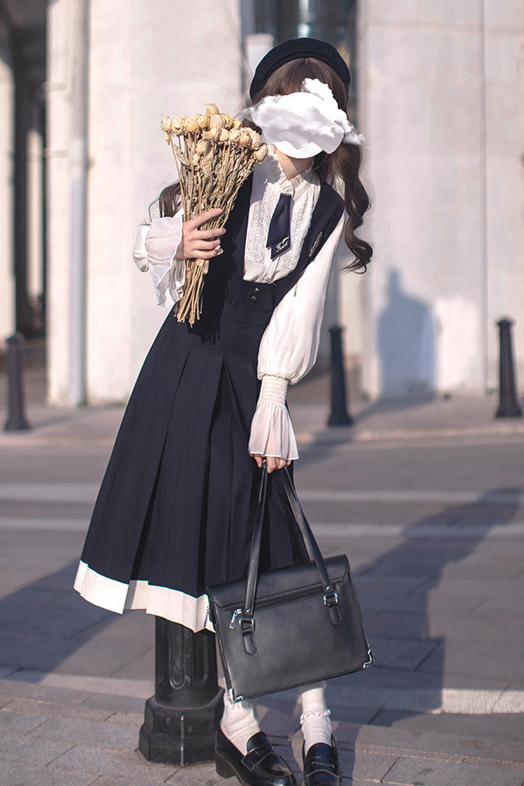 Blue Sleeveless Classic College Style Lolita Jumper Dress