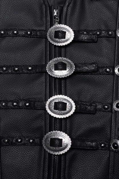 Black Rivet Buckle Gothic Vest