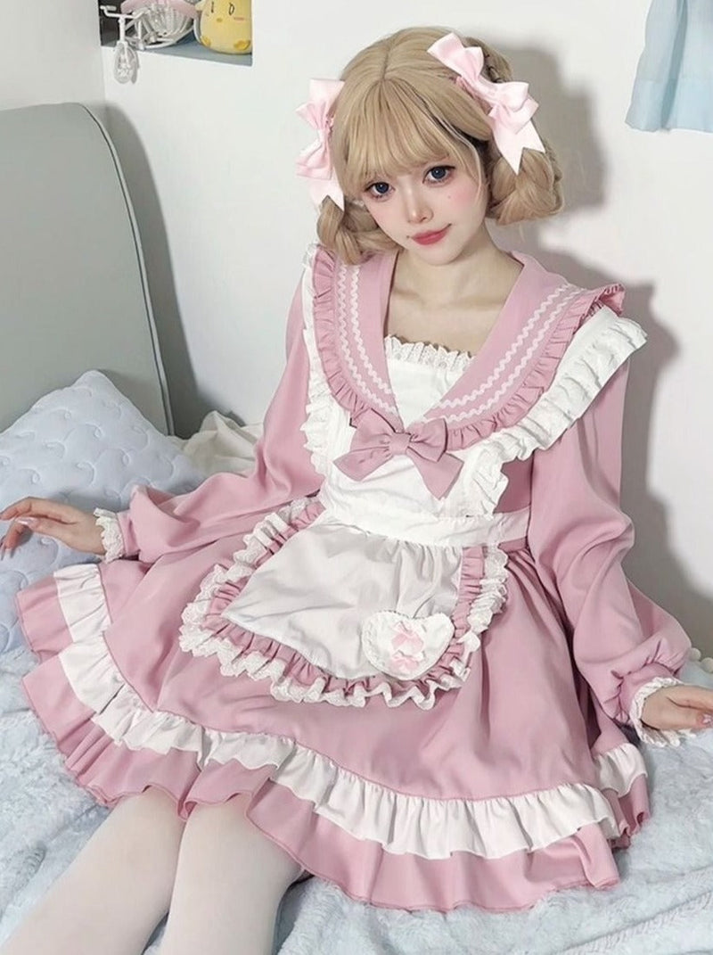 Sweet College Style Sailor Maid Lolita Dress