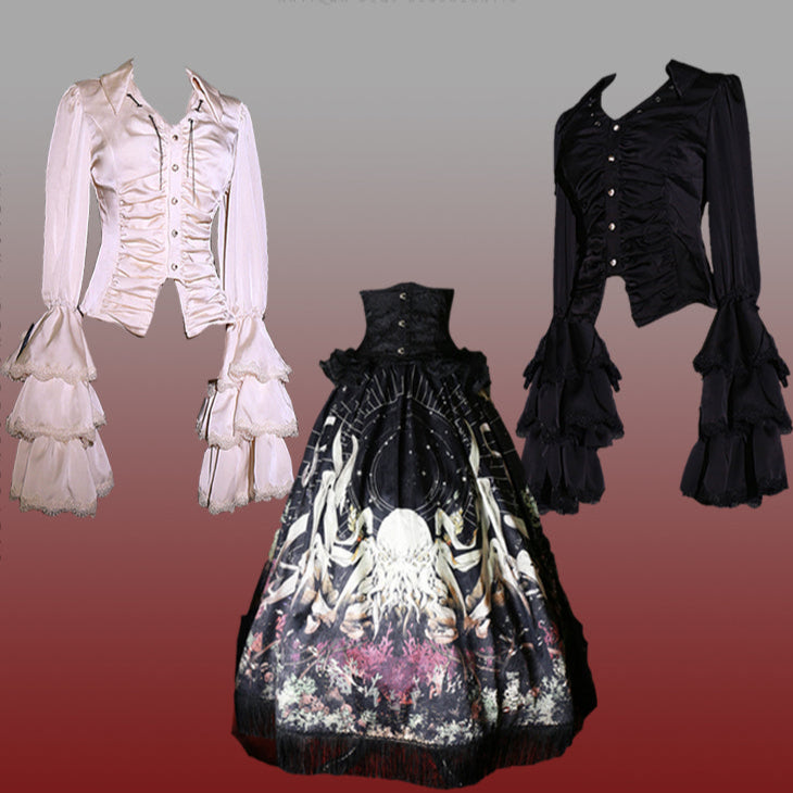 Cthulhu Gothic Dark Lolita Shirt + Skirt + Tail + Corset