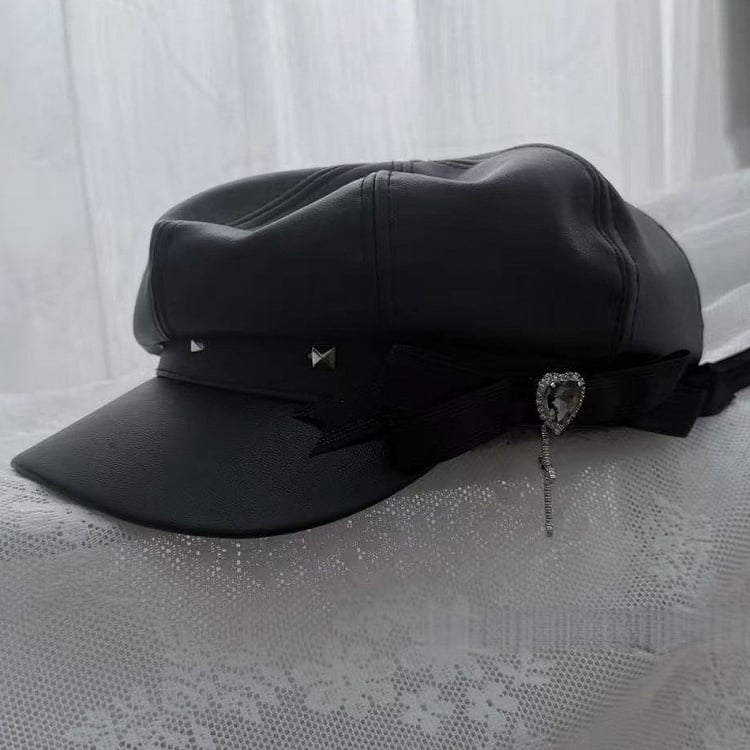 [pre-order Deadline: April 28] Black Pinstripe Tie Collar Short Jacket Dress Full Set + Jewel Casquette
