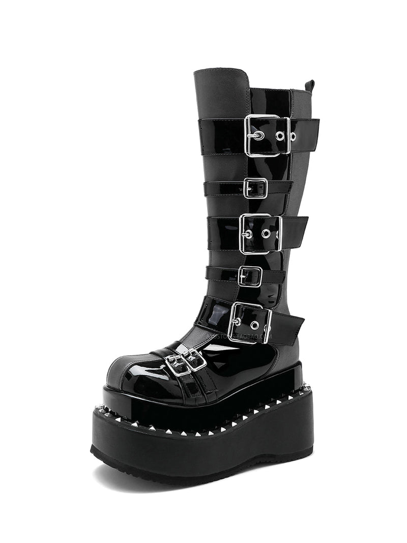 Dark Punk Long Boots