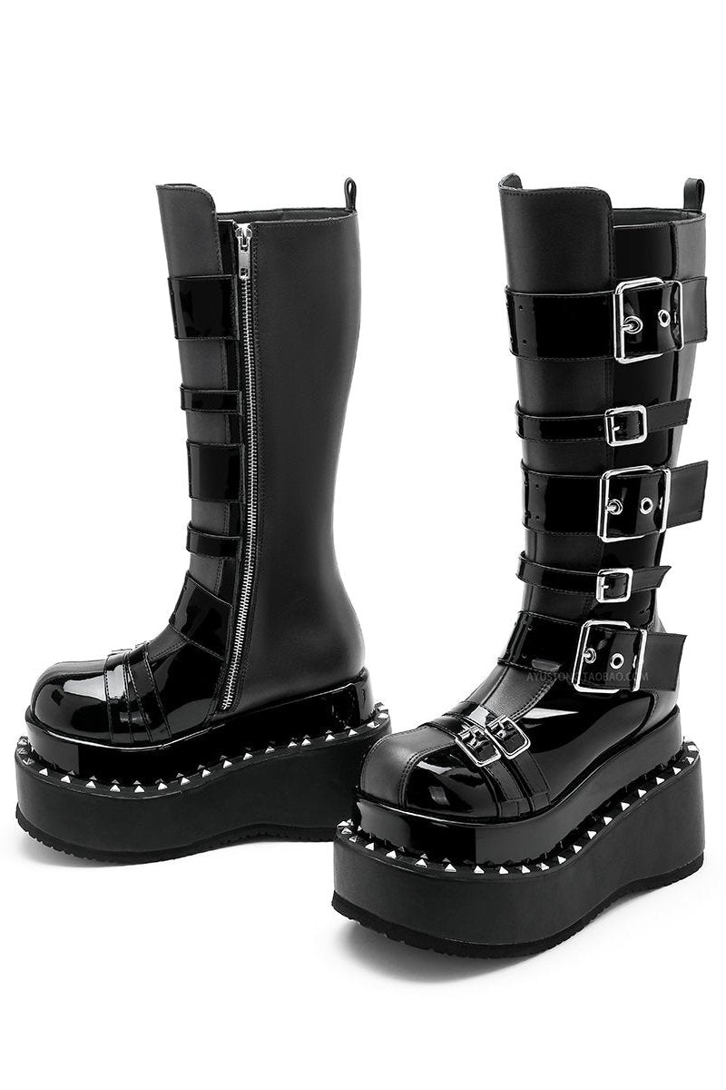 Dark Punk Long Boots