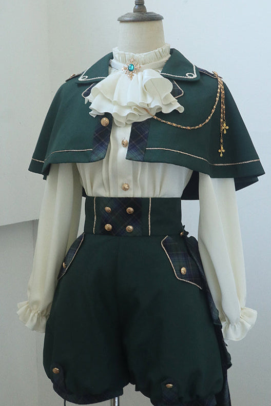 Lolita Prince Blouse + Shorts + Checkered Casquette