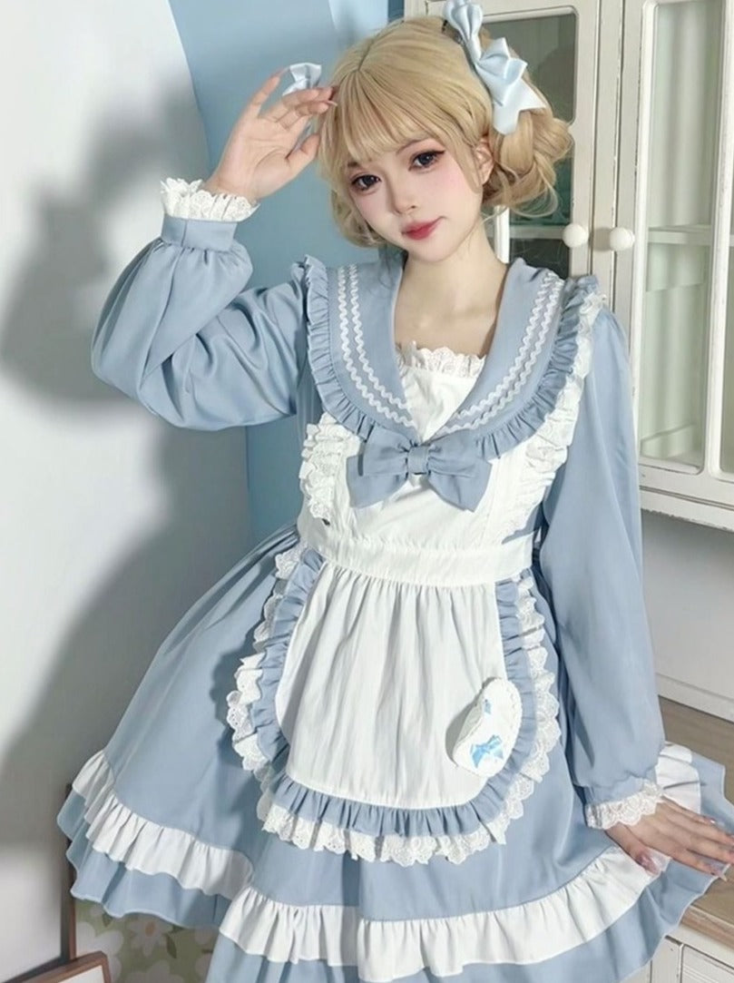 Sweet College Style Sailor Maid Lolita Dress