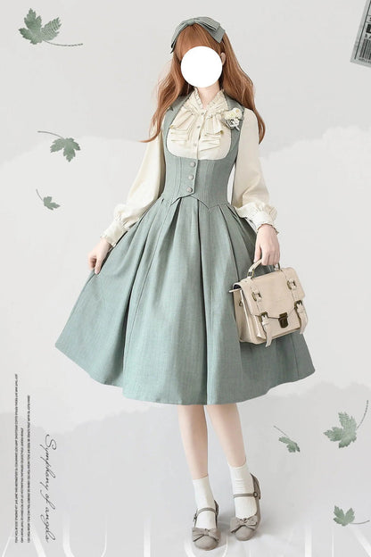 [forest Knows Fall] Sleeveless Classic Bust-support Lolita Dress 2 Colors