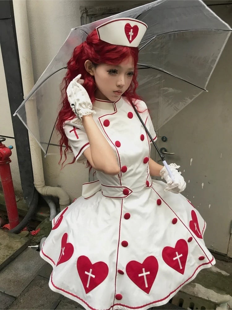 [pre-order Deadline: May 4] Heart Cross Nurse Cosplay Lolita Dress