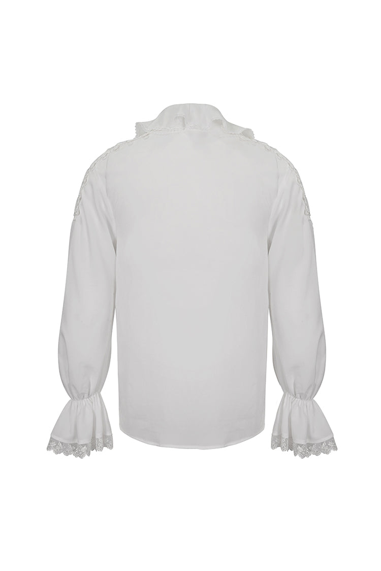 White Ruffled Collar Puff Sleeved Gothic Shirt