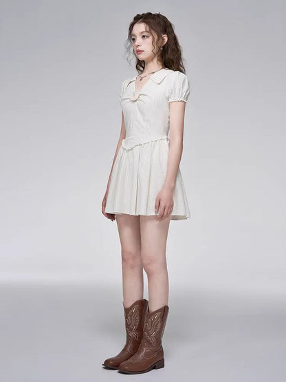 Romantic Rose Puff Sleeve Dress