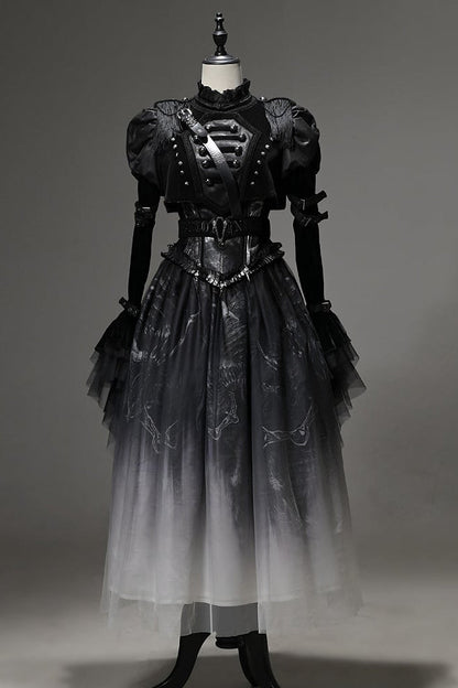 [pre-order Deadline: June 8] Phantom Knight Dark Gothic Military Dress Full Set (jacket + Bustier Top + Skirt)