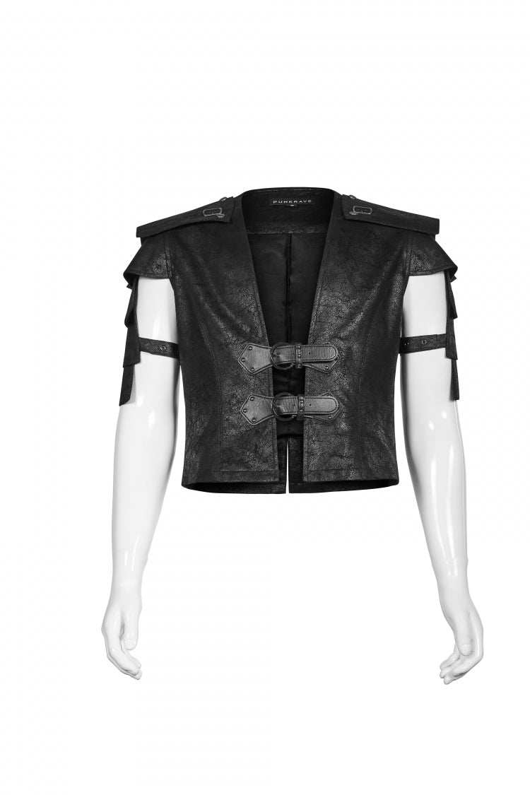 Black Multi-layer Stitching Punk Vest