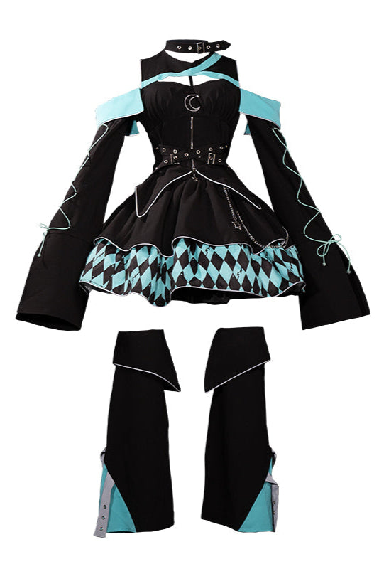 Magical Girl Combat Virtual Top + Flare Skirt + Leg Warmers