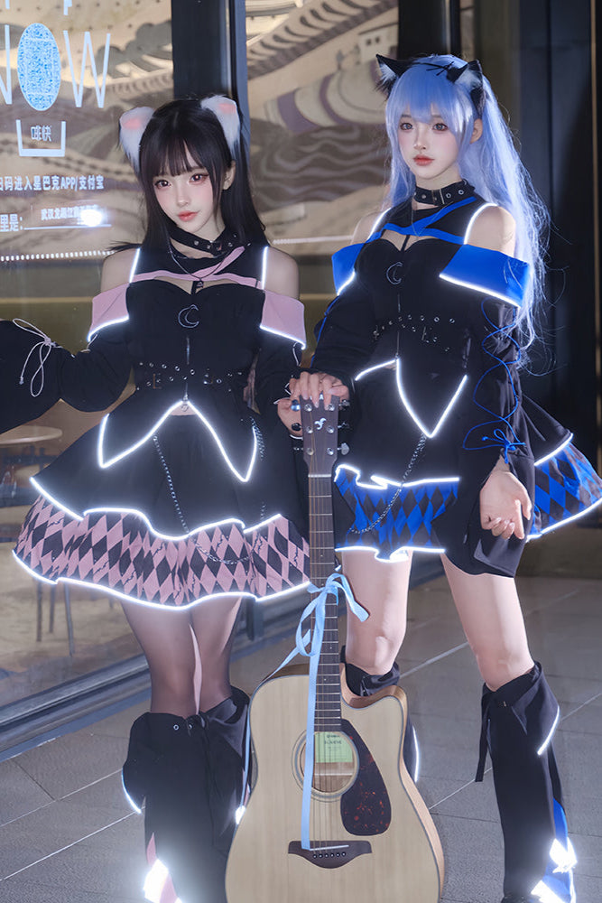 Magical Girl Combat Virtual Top + Flare Skirt + Leg Warmers