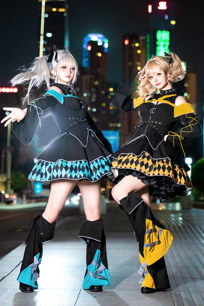 Magical Girl Combat Virtual Top + Flare Skirt + Leg Warmers