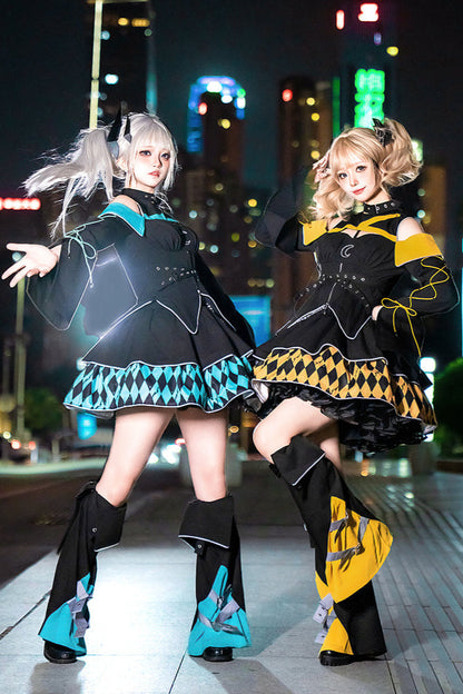 Magical Girl Combat Virtual Top + Flare Skirt + Leg Warmers