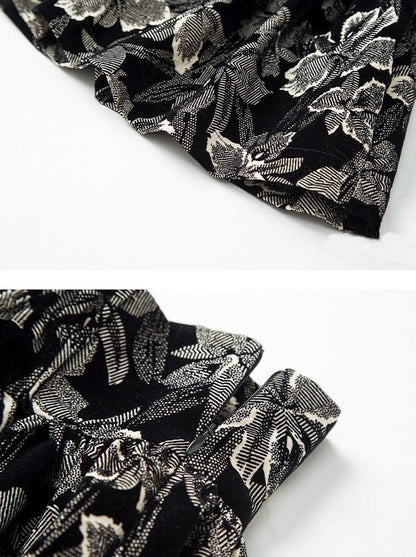 Lace Ruffle Bow Blouse + Jacquard Skirt