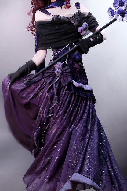 [pre-order] Mysterious Nocturne Lolita Suspender Mermaid Dress