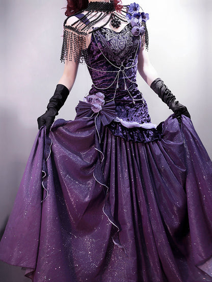 [pre-order] Mysterious Nocturne Lolita Suspender Mermaid Dress