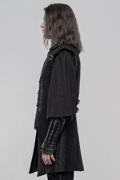Black Stand Collar Sleeveless Buckle Punk Vest