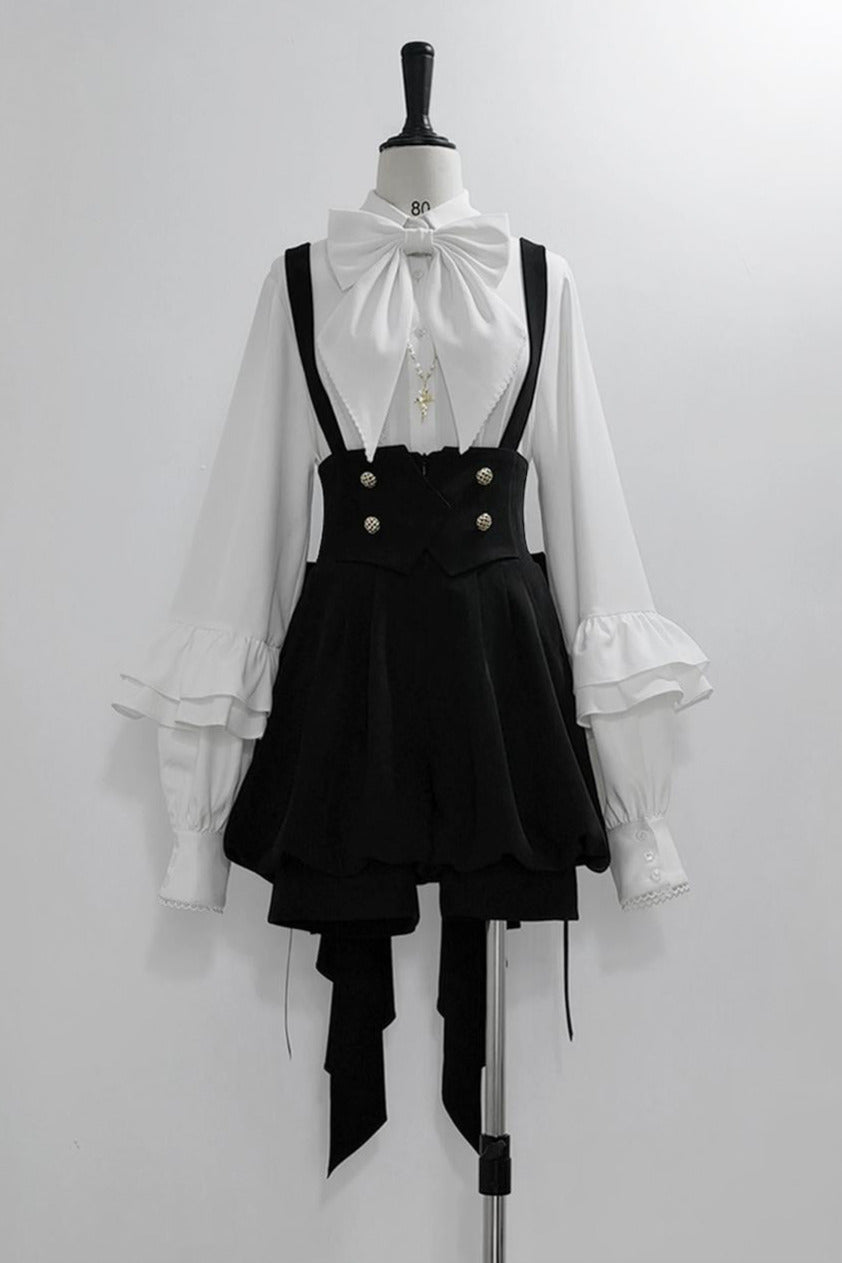 [pre-order] Retro Dark Prince Ribbon Shirt + Tail Shorts