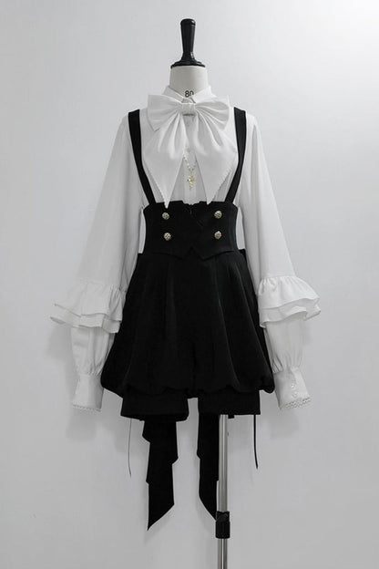 [pre-order] Retro Dark Prince Ribbon Shirt + Tail Shorts