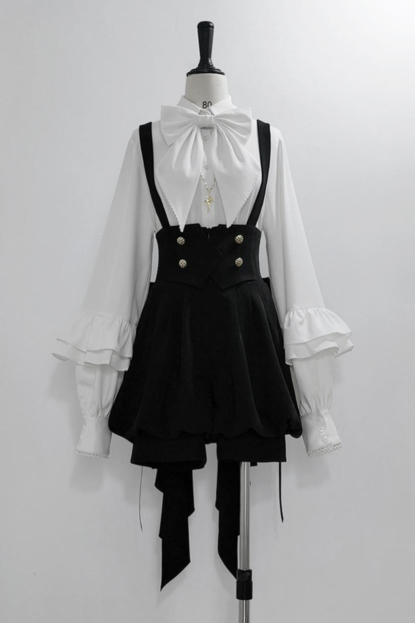 [pre-order] Retro Dark Prince Ribbon Shirt + Tail Shorts